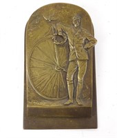 C. 1885 Bronze Paper Clip with High Wheel Rider
