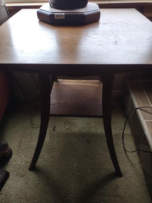 24" Oak Parlor Table, 29" Tall