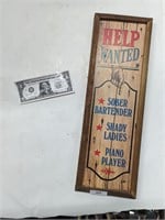 vtg americana wall plaque help wanted