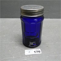 Blue Glass 6.5" Coffee Jar & Lid