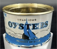 Antique Delicious 1/2 Pint Oyster Can NOS Rock