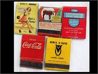 LOT OF 5 NICE ADVERTISING MATCH BOOKS