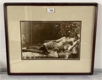 Frame nude photo print, ca. 1880, Paris