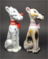 (2) Japan Dog Decanters "Scotch" & "Rye"