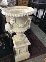 CAST IRON REPRODUCTION URN ON STAND