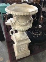 CAST IRON REPRODUCTION URN ON STAND