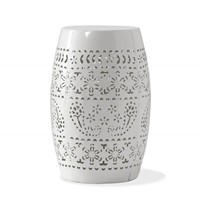 E2094  White Round Metal Outdoor Side Table