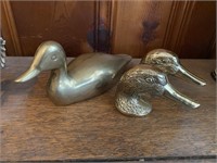 Vintage Brass Duck & Pair of Brass Bottle Openers