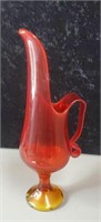 Stunning Amberina art vase approx 15 inches tall
