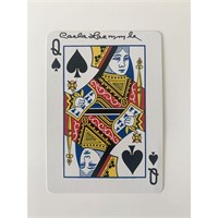 Carla Laemmle signed queen of spades playing card
