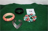 4 BANGLE BRACELETS