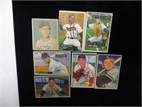 Lot, 7 Bowman Baseball Cards: 1949-#109; 1951-