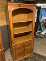 Wooden Oak  Bookcase with doors on bottom