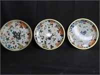 3 Vintage Daher Decorated Ware Floral Tin Trays