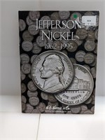 Nearly Complete 1962-95 Jefferson Nickel Book