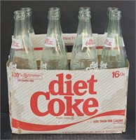 (AV) 1980s 8 Pack Of Diet Coke 16OZ Glass Bottles