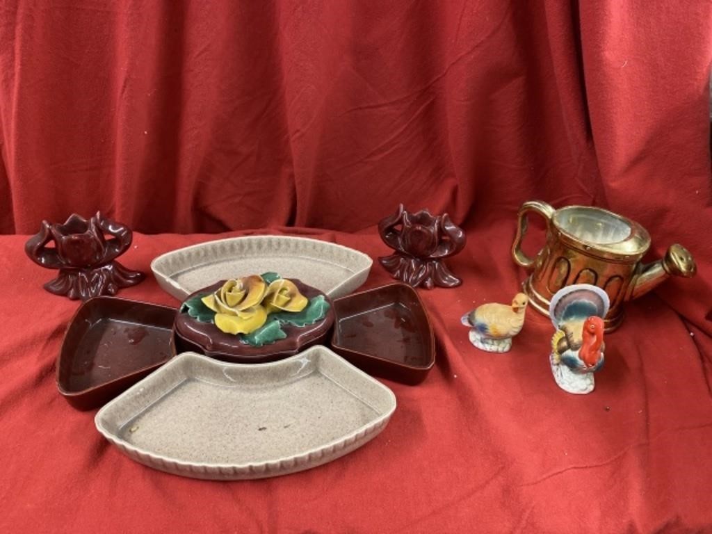 HANDMADE CERAMIC SERVING TRAY WITH CANDLE