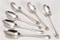 Set of Six George III Sterling Silver Spoons,
