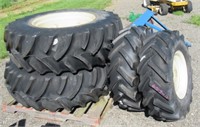 Set of (4) Titan tractor tires and wheels rear
