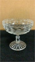 Vintage Cut Crystal Pedestal Bowl or Large