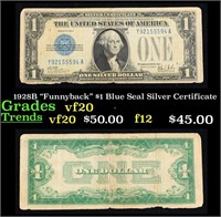 1928B $1 Blue Seal Silver Certificate Grades vf, v