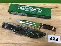 Hen & Rooster Bone Handle Knife