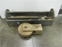 Carpenters Box w/Wooden Pulley