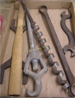 Tool lot: Large Drill Bit and Wrenches