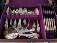 MARKED 925 FLATWARE SET AND SERVING PCS ALL