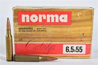 (14rds) Norma 6.5 X 55, 156 Grains 10.1 Grams Ammo