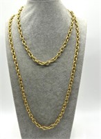 Vintage Crown Trifari Textured Gold Tone Necklace