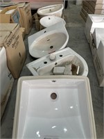 5 White Porcelain Hand Basins