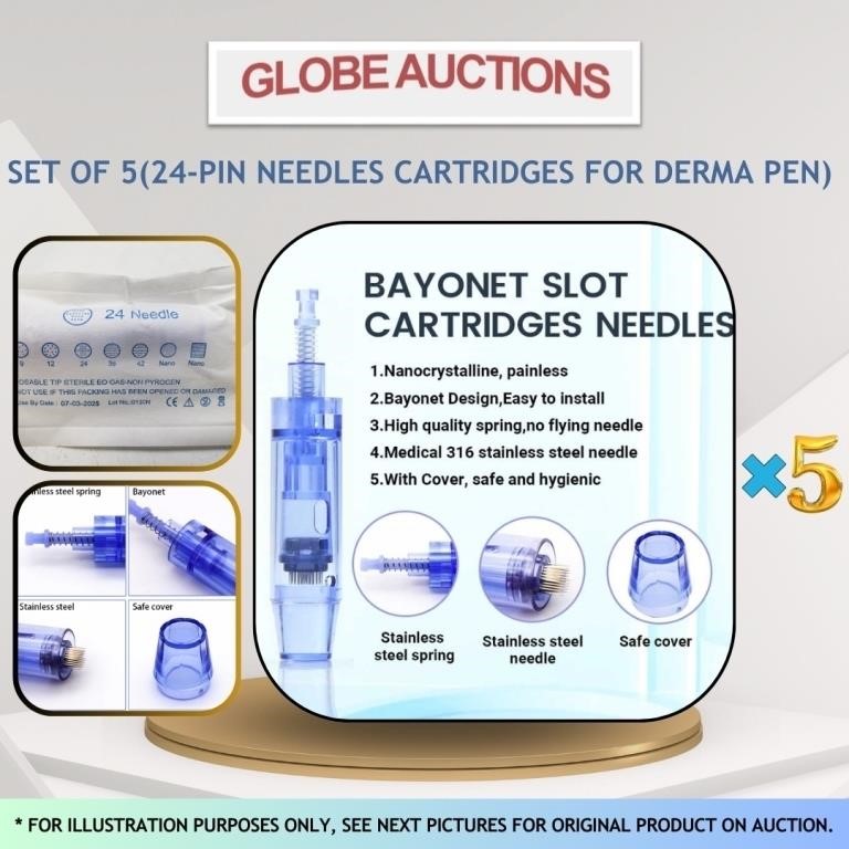 SET OF 5 (24-PIN NEEDLES CARTRIDGES FOR DERMA PEN)