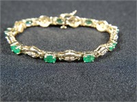 14Kt Emerald Diamod Bracelet 4.5 tcw of emeralds