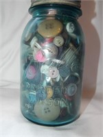 Antique Ball Quart Jar Full of Buttons