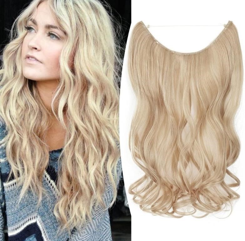 (new)Hairro Invisible Wire Hair Extensions Curly