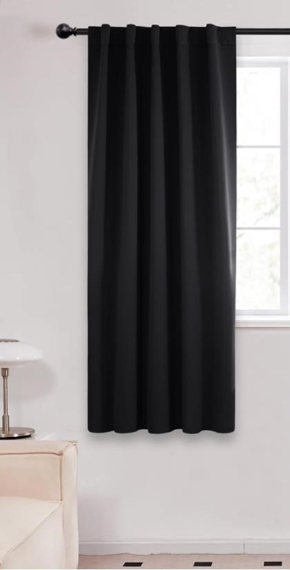 Black Blackout Curtains for Bedroom - (42x63”)