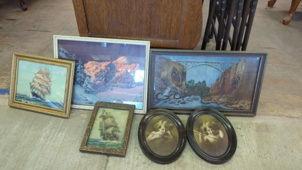 ANTIQUE PICTURES AND FRAMES