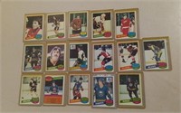 Sixteen 1980 O-Pee-Chee Hockey Cards