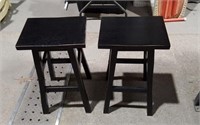 Two Wooden Stools 26"H