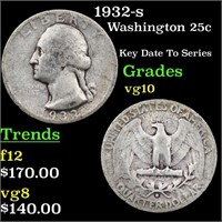 1932-s Washington 25c Grades vg+