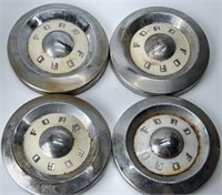 Four Vintage Ford Hubcaps 10.5in W