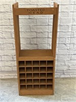 Toasted Head Winery Wooden Display. 49T x 20 W x