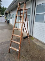 Large 8-Foot Wooden Ladder