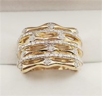 (WX) 7 Row Moissanite Gold over Sterling Silver