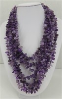 20" 8 Strand Purple Stone Necklace