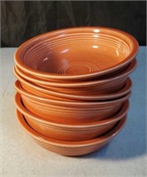 6 Peach Fiesta ware bowls