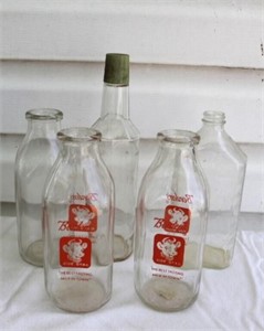 Borden's Milk Jars (2) and Other jars
