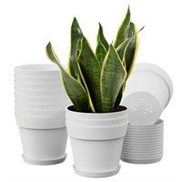 New 16 Pack 6 inch Plastic Planters for Indoor