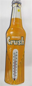 Vintage Tin Orange Crush Advertising Thermometer
